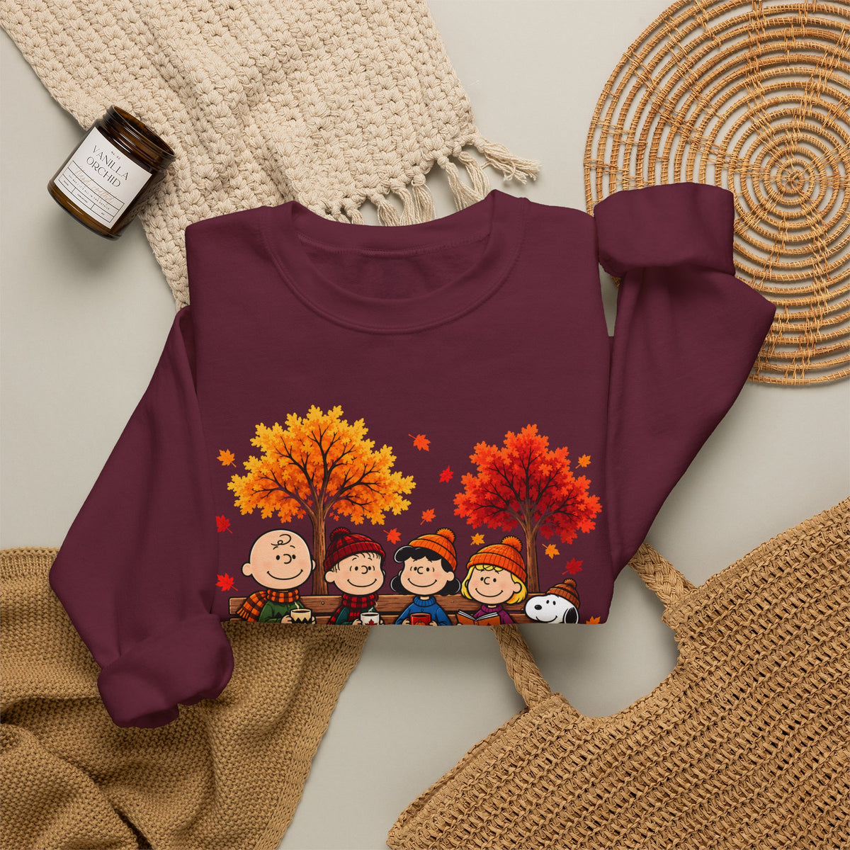 Fall Friends Crewneck Sweatshirt, Cute Autumn Pumpkin Patch Design - 14999