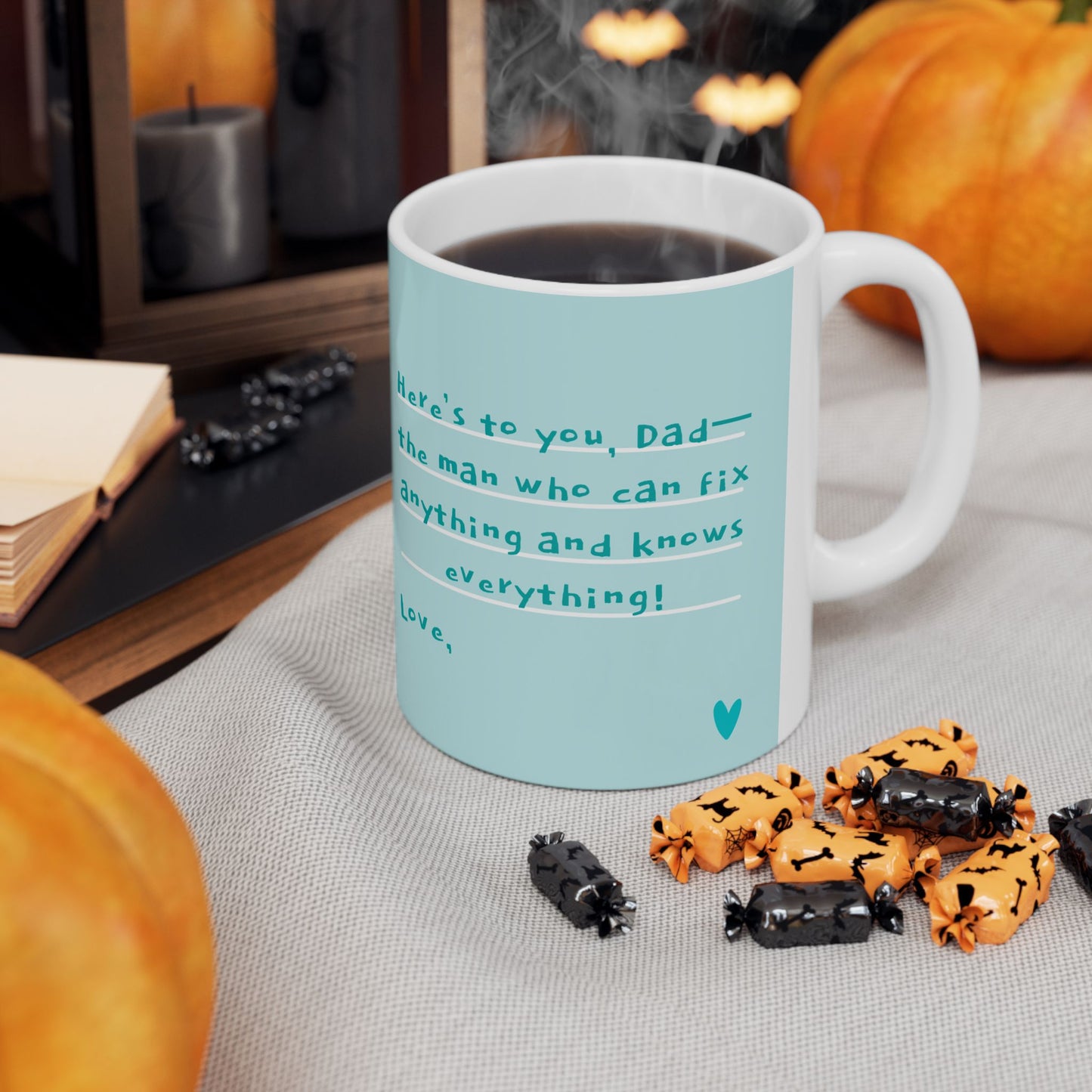 Personalized Father's Day Mug, Gift for Dad, Custom Ceramic Cup for Him, Coffee Lover Present, Heartfelt Message - 14032