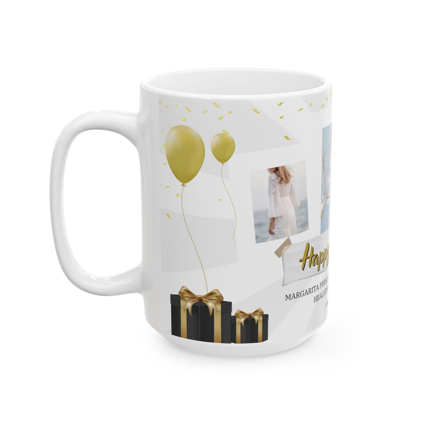 Happy Birthday Ceramic Mug - Personalized Gift for Friends, Family, Coffee Lovers, Celebrations - 13986