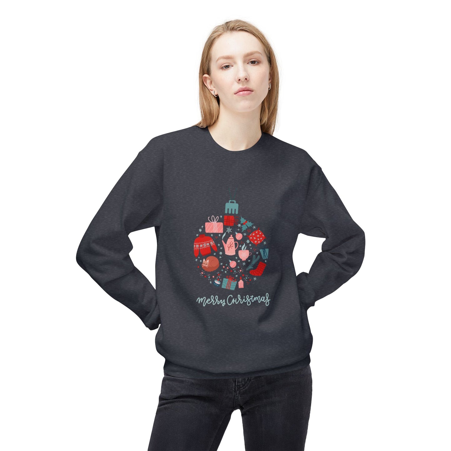 Merry Christmas - Unisex Midweight Softstyle Fleece Crewneck Sweatshirt - 10548