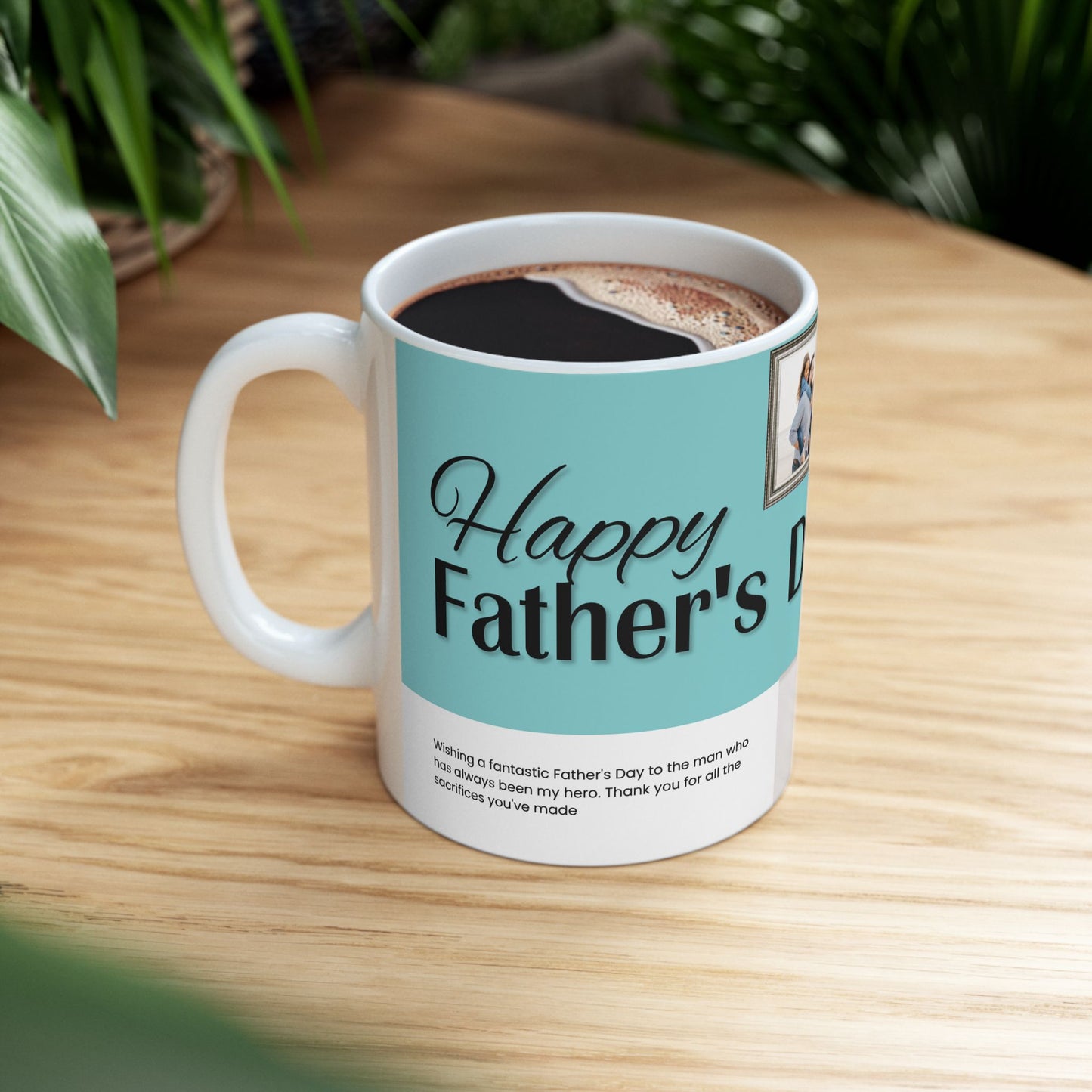 Happy Father's Day Ceramic Mug, Photo Customizable - 11oz and 15oz - 12902
