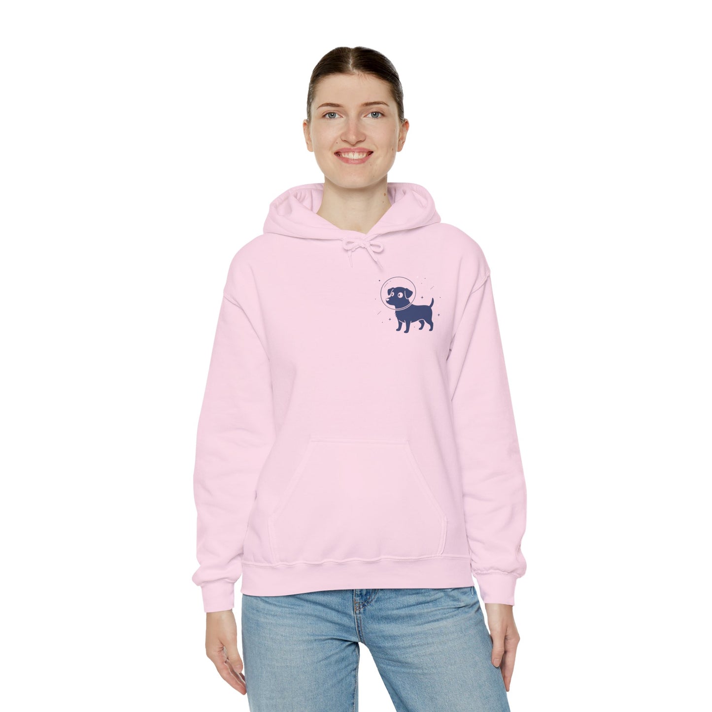 Dog in Space Hoodie – Space Puppy Graphic Hooded Sweatshirt, Unisex Heavy Blend™ - 14679