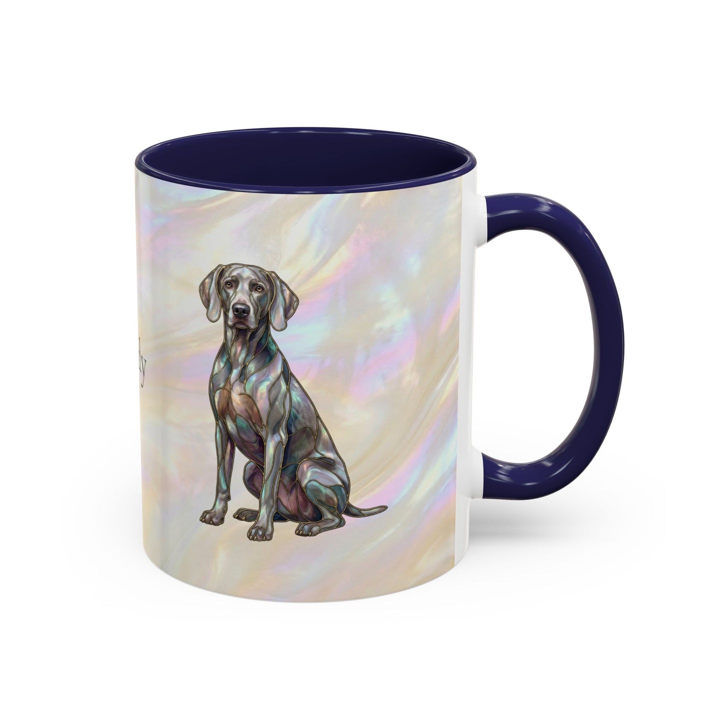 Weimaraner Accent Coffee Mug – Stained Glass Design 11/15oz - 14649