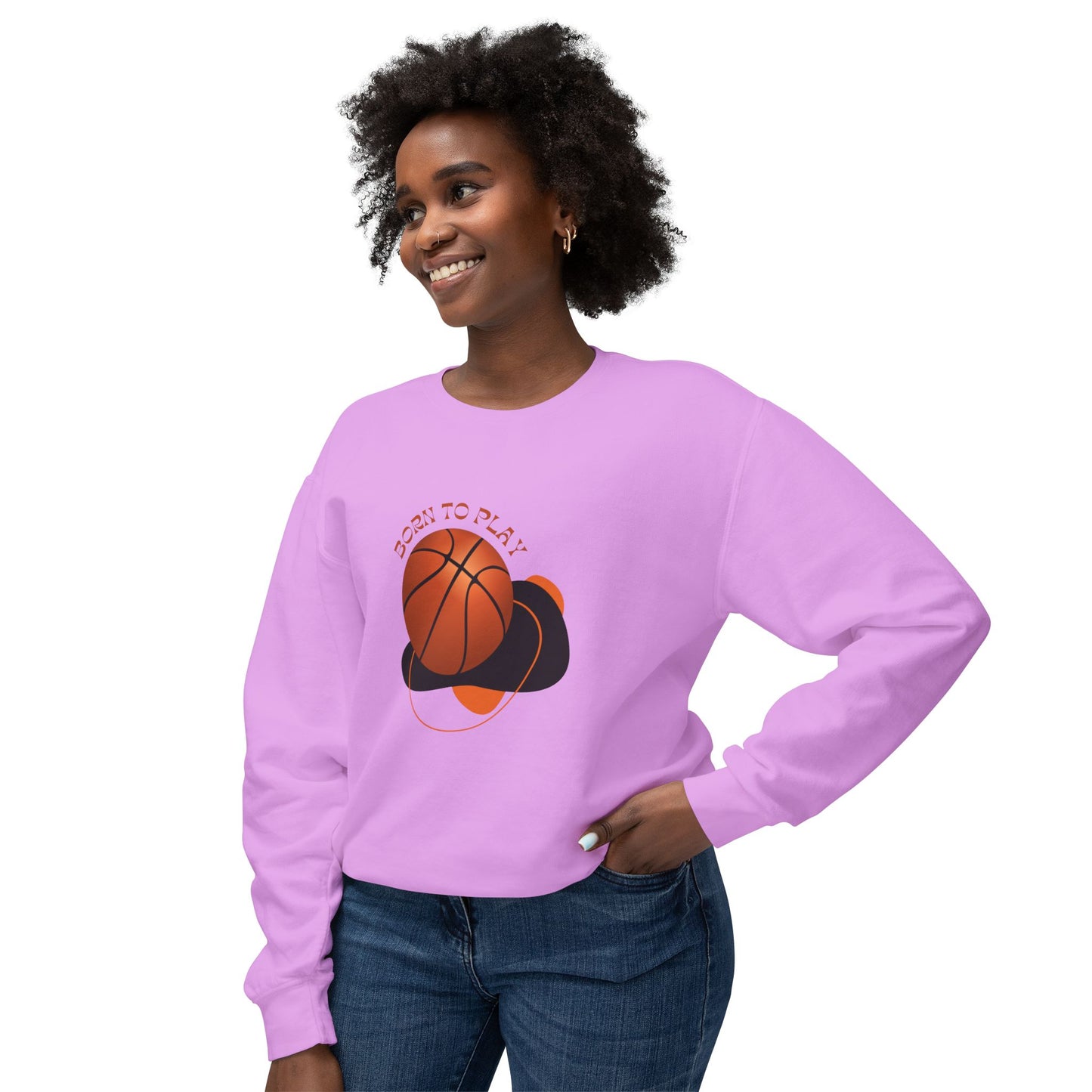 Born to Play Basketball - Unisex Lightweight Crewneck Sweatshirt - 10713