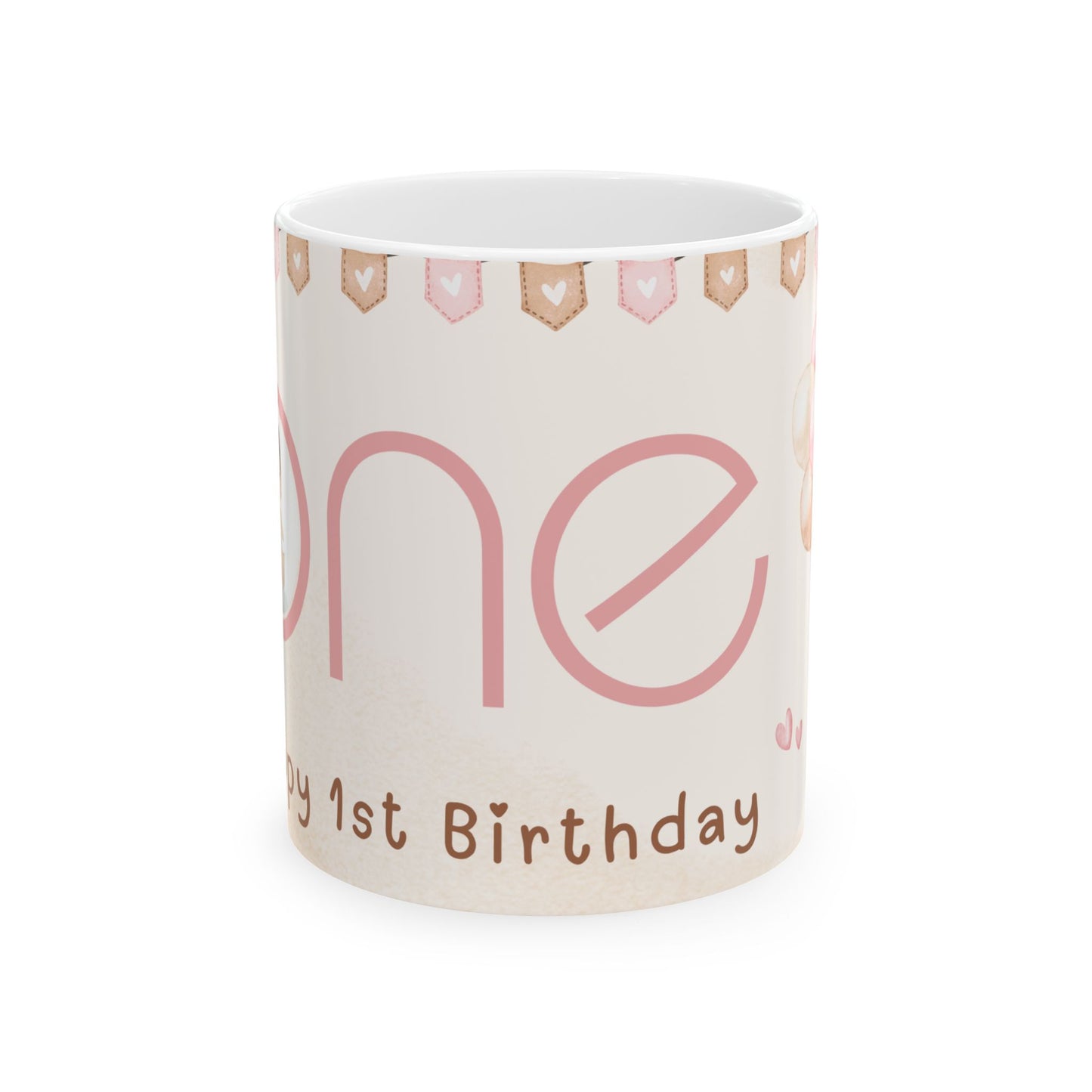 Cute Birthday Ceramic Mug, 1st Birthday Mug, Baby Shower Gift, Customizable Gift, Kids Mug - 13995