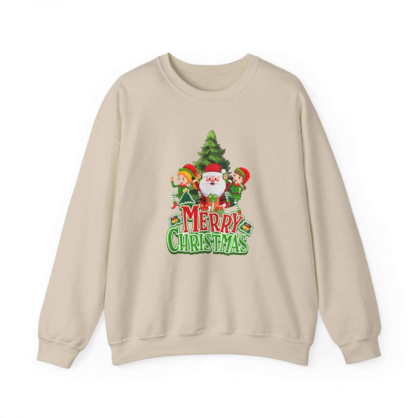 Santa & Elves, Merry Christmas - Unisex Heavy Blend™ Crewneck Sweatshirt - 10545