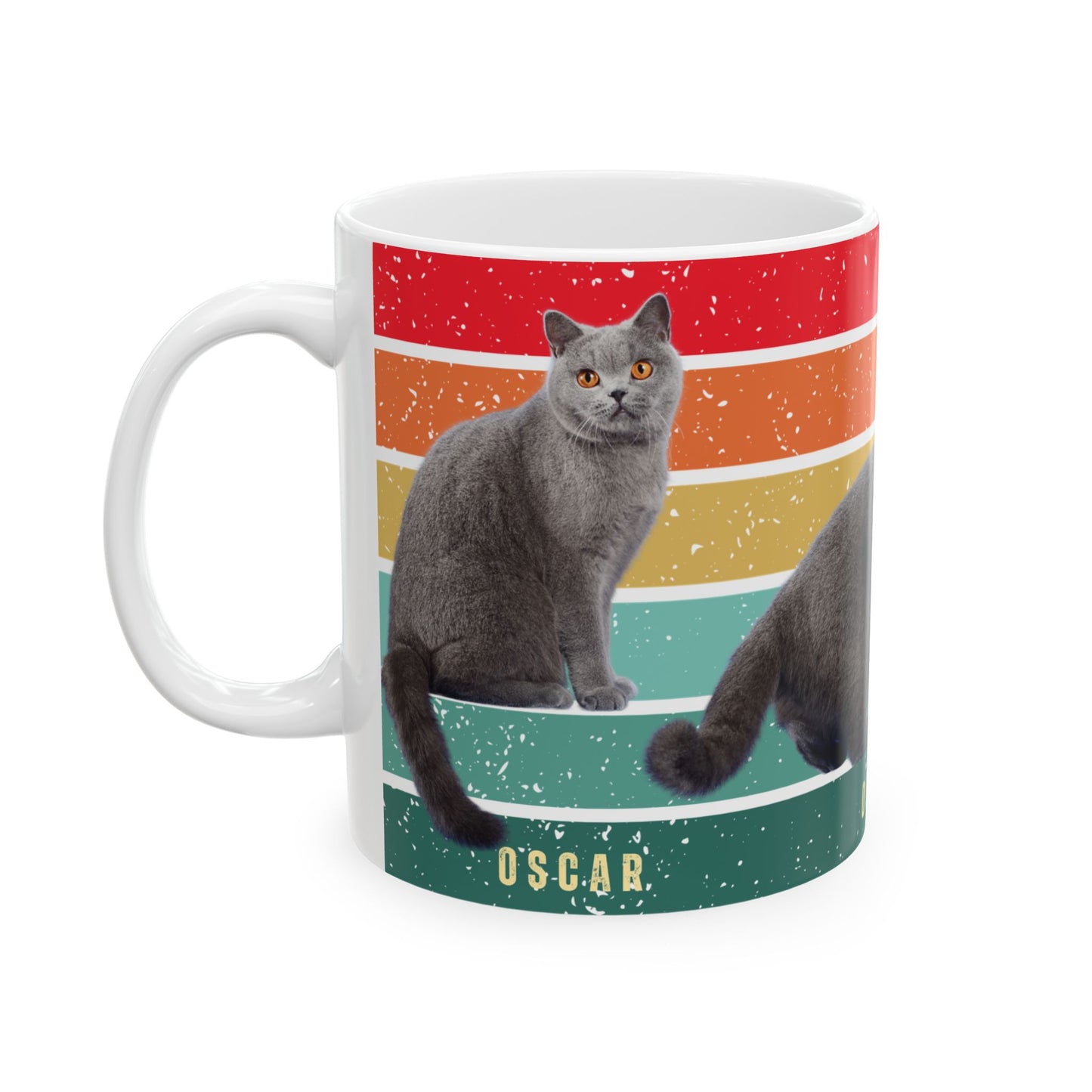 Oscar, Cat, Customizable - Ceramic Mug, (11oz, 15oz) - 10257