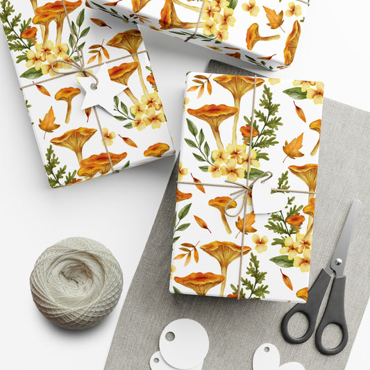 Mushroom & Flowers, Yellow - Gift Wrap Papers - 10241