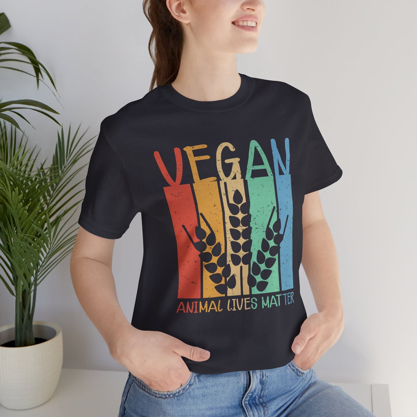 Vegan: Animal Lives Matter - Unisex Jersey Short Sleeve Tee - 12069