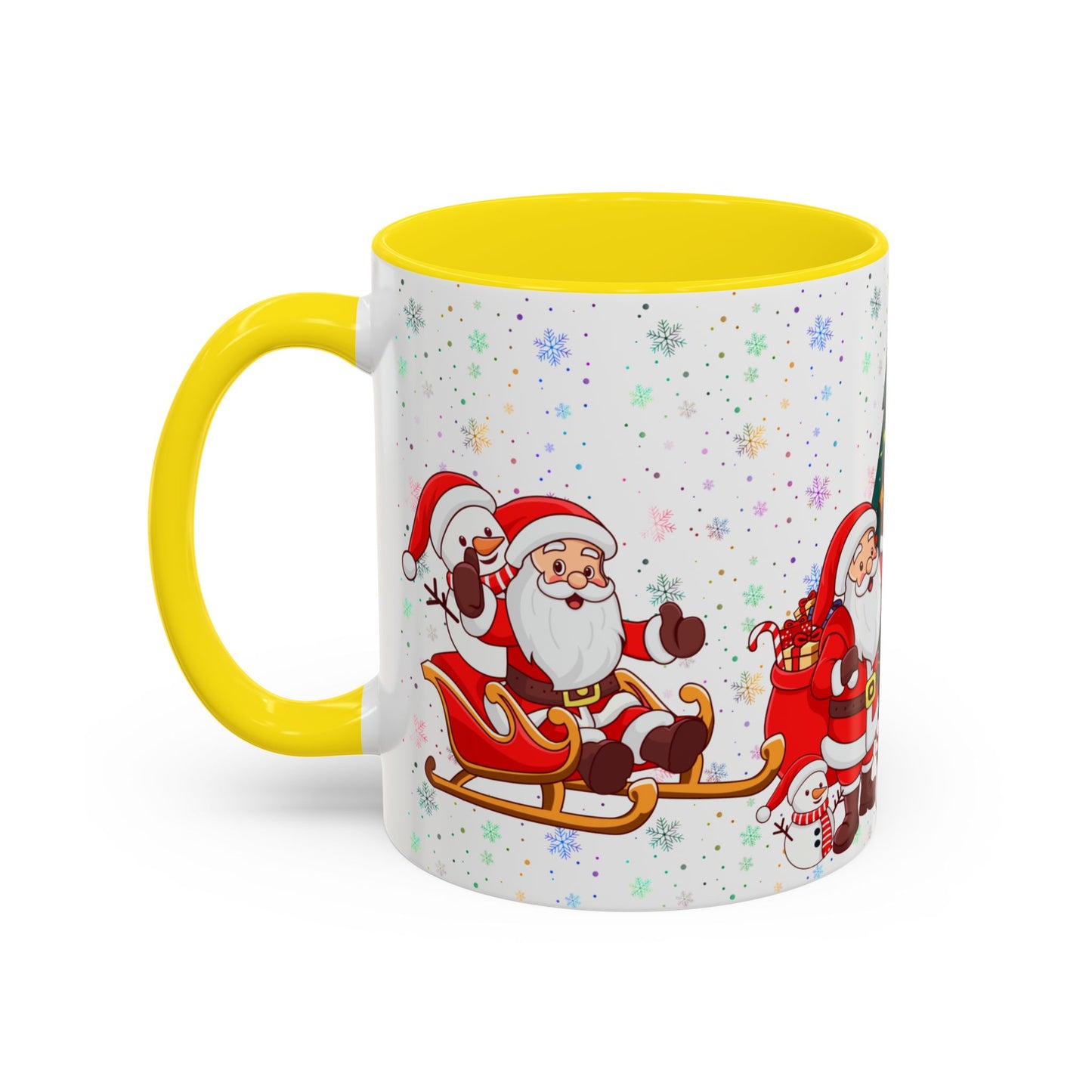 Christmas Party, Santa, Snowman & Reindeer - Accent Coffee Mug (11, 15oz) - 10427