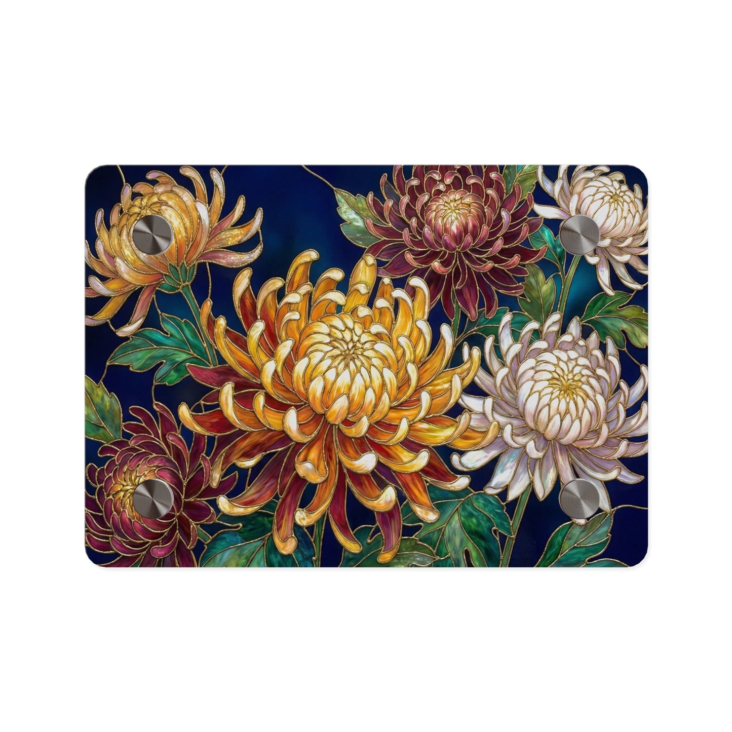 Chrysanthemum Acrylic Wall Art Panel — Floral Botanical Home Décor - 14609