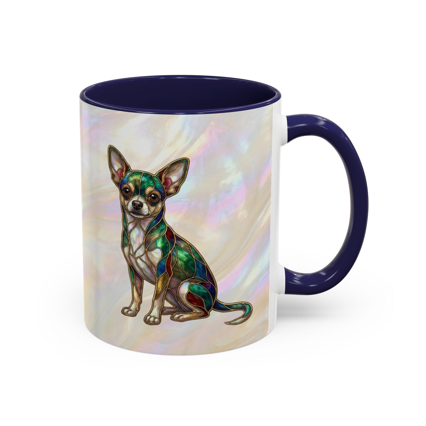 Chihuahua Accent Coffee Mug -Stained Glass Style (11/15oz) - 14625