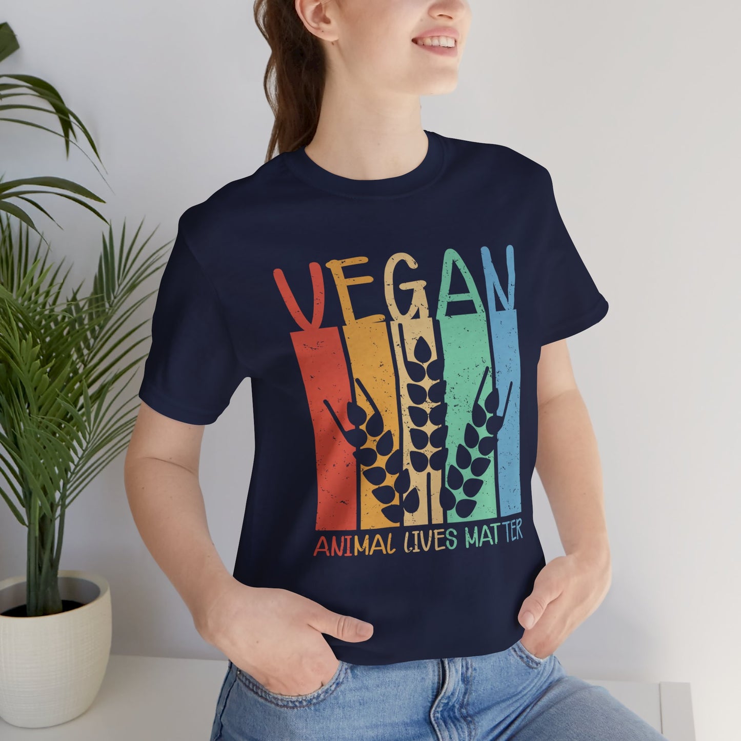 Vegan: Animal Lives Matter - Unisex Jersey Short Sleeve Tee