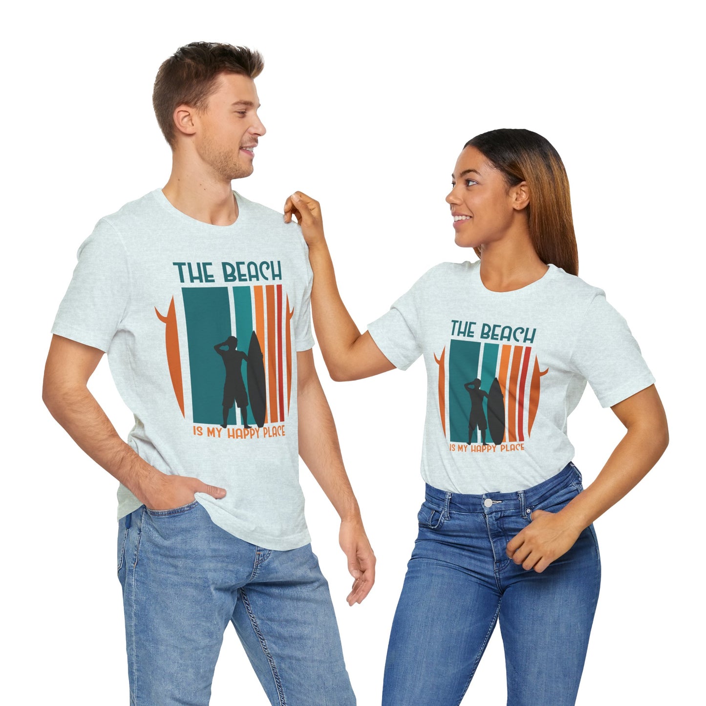 The Beach Is My Happy Place - Unisex Jersey Short Sleeve Tee - 13131