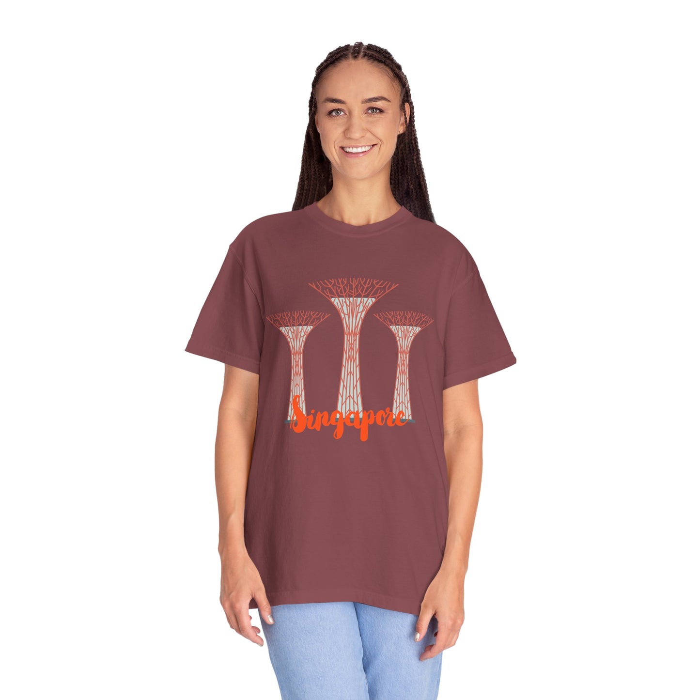 SingaporeT-Shirt - Casual Unisex Garment-Dyed Tee - 12085