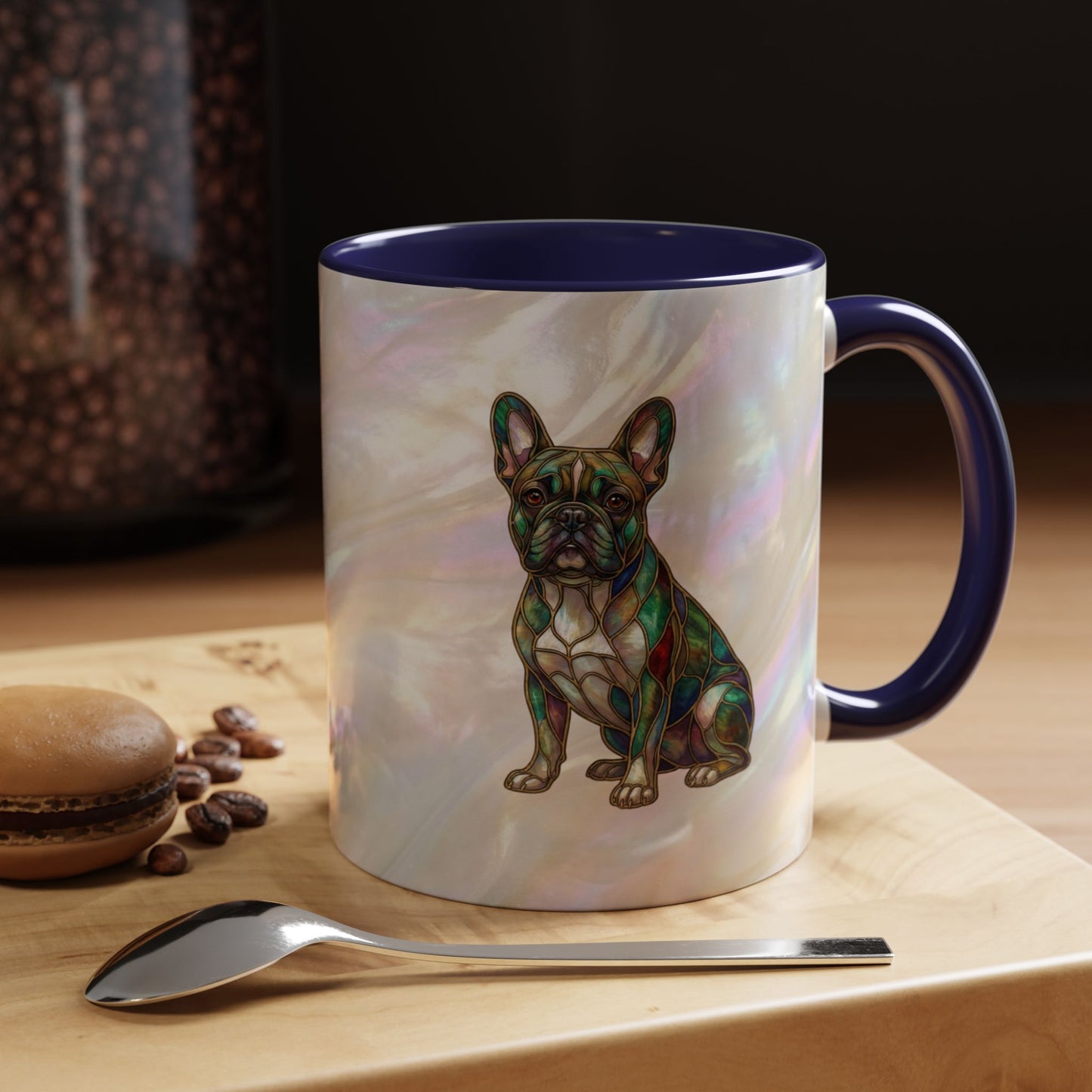 French Bulldog Accent Coffee Mug -Stained Glass Style (11/15oz) - 14632