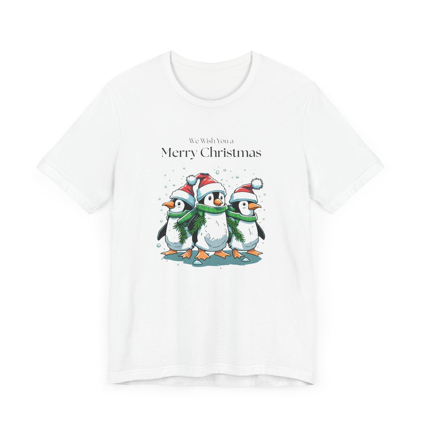 Penguins, We Wish You A Merry Christmas - Unisex Jersey Short Sleeve Tee - 10198