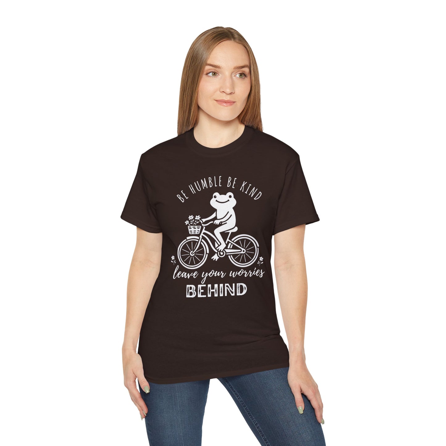 Be Humble Be Kind Frog Bike T-Shirt,  Leave Your Worries Behind - 14935