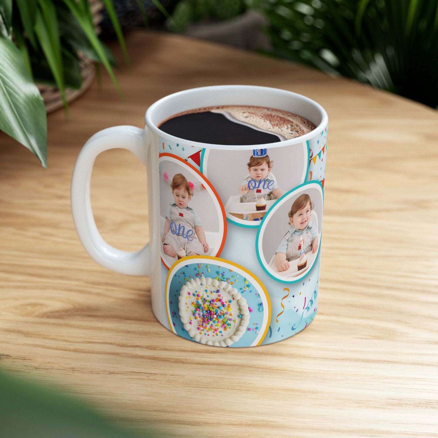 Personalized Birthday Mug, Custom Celebration Cup for Kids, 1st Birthday Gift, Party Favor, Photo Mug - 13996