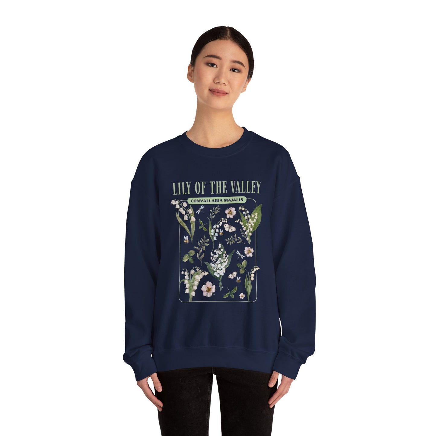 Lily of the Valley Floral Sweatshirt – Botanical Crewneck | May Birth Flower Gift - 14892