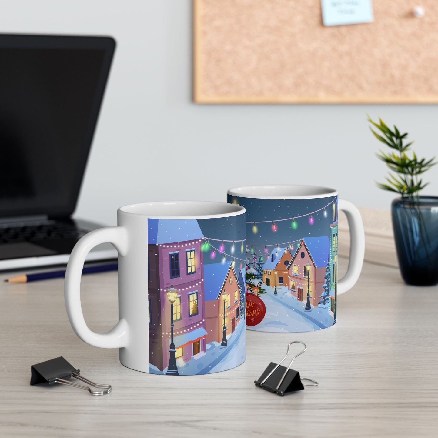 Christmas Night On the Street - Ceramic Mug, (11oz, 15oz) - 10452