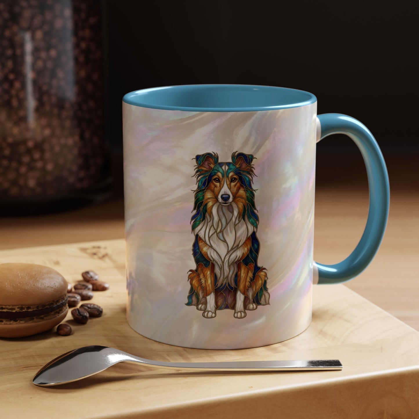 Sheltie Accent Coffee Mug – Stained Glass Design 11/15oz - 14645