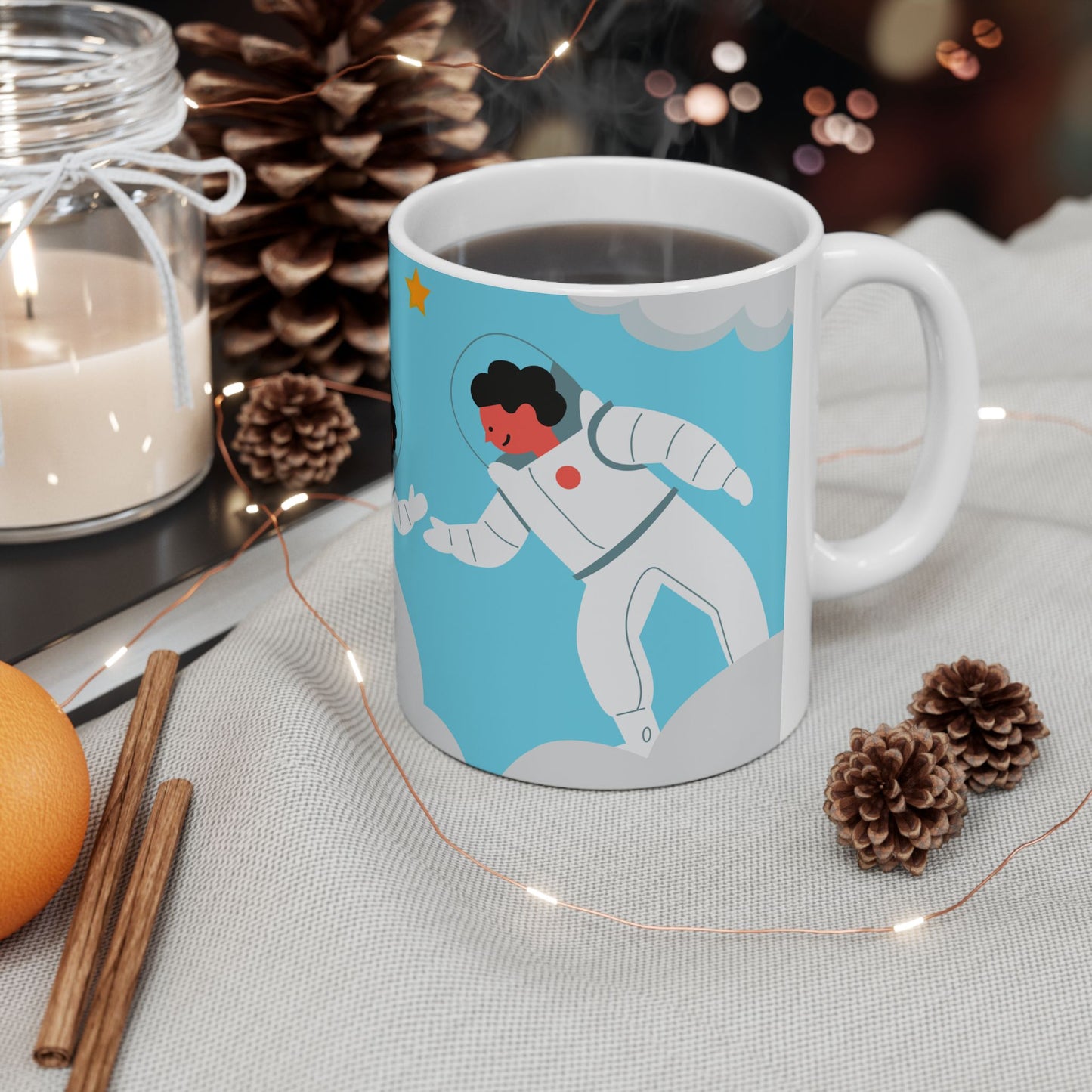 Space Themed Father's Day Ceramic Mug - Perfect Gift for Dads, Astronaut Lovers - 14051