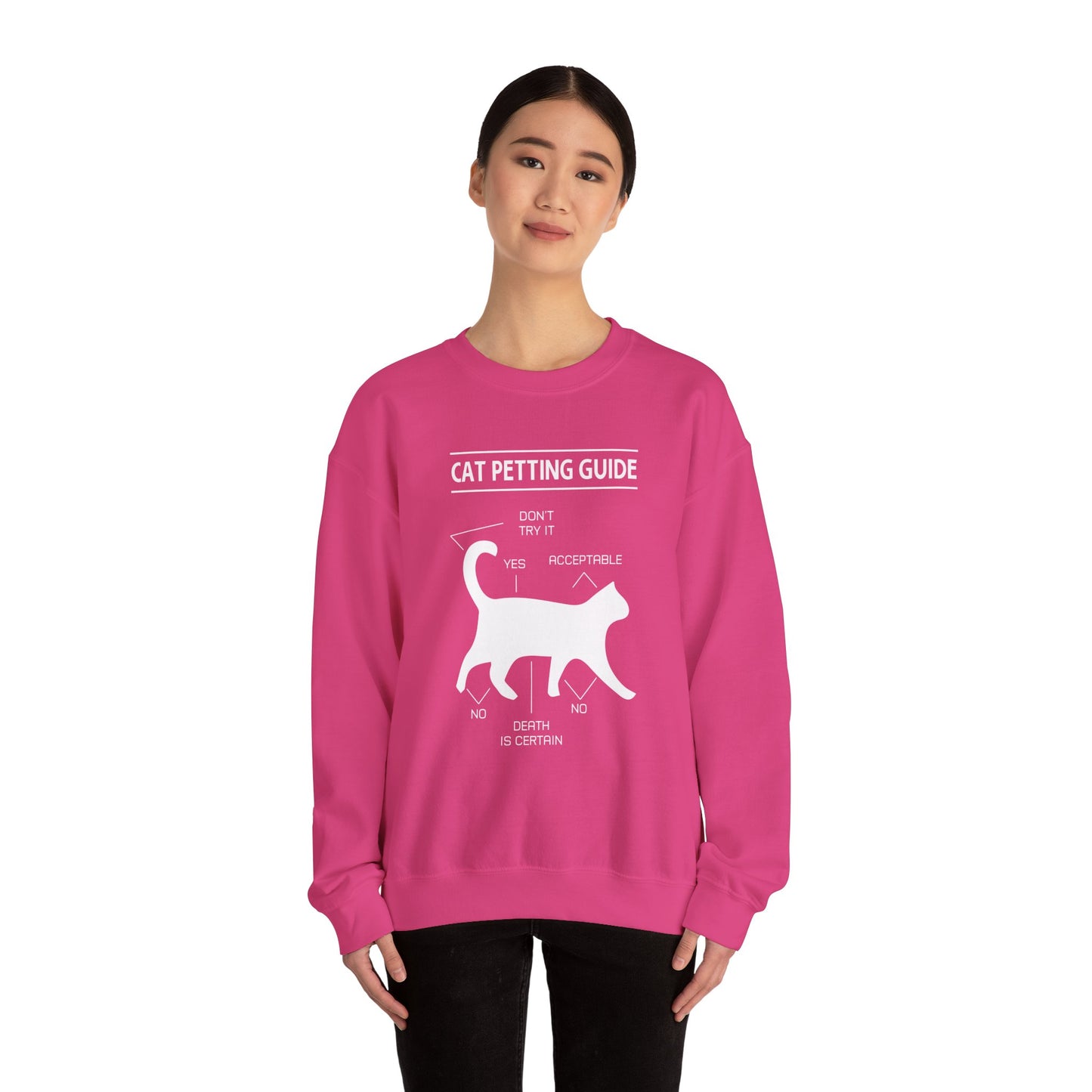 Cat Petting Guide - Unisex Heavy Blend™ Crewneck Sweatshirt