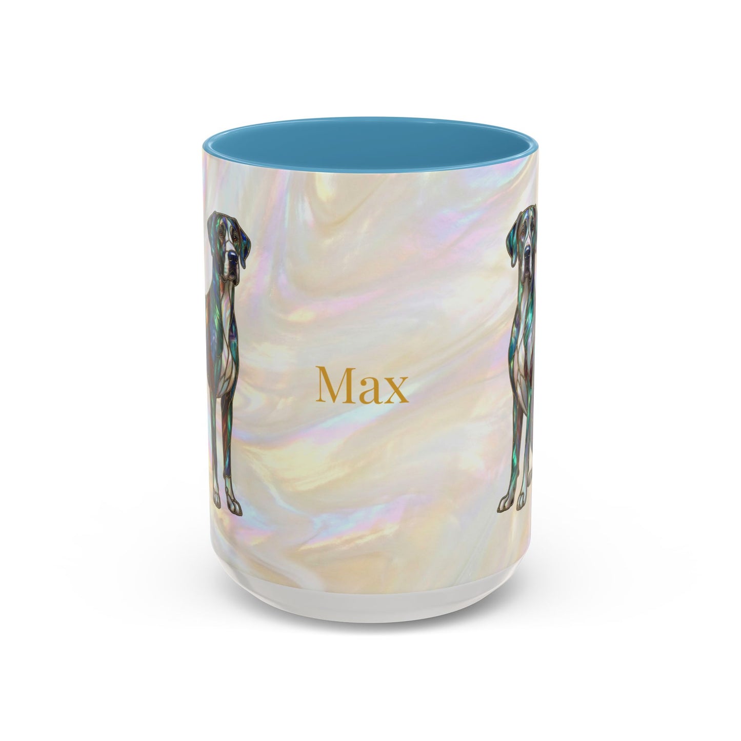 Personalized Great Dane Dog Mug — Stained Glass Design (11/15 oz) - 14550