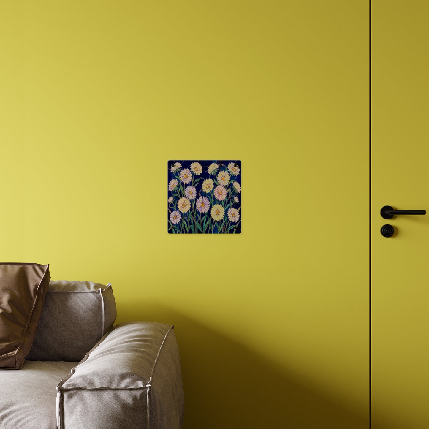 Aster Field Acrylic Wall Art Panel — Floral Home Décor - 14607