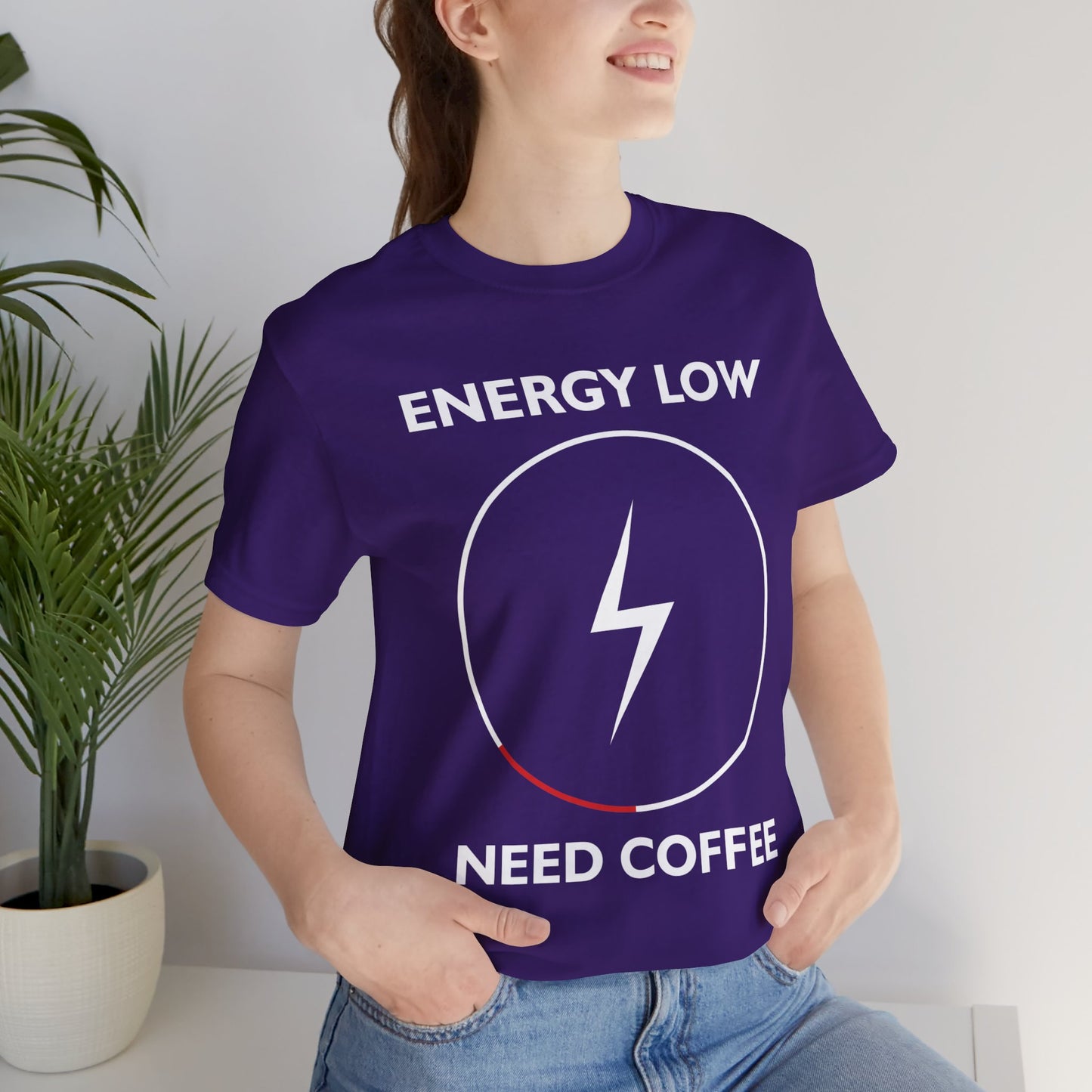 Energy Low, Need Coffee - Unisex Jersey Short Sleeve Tee