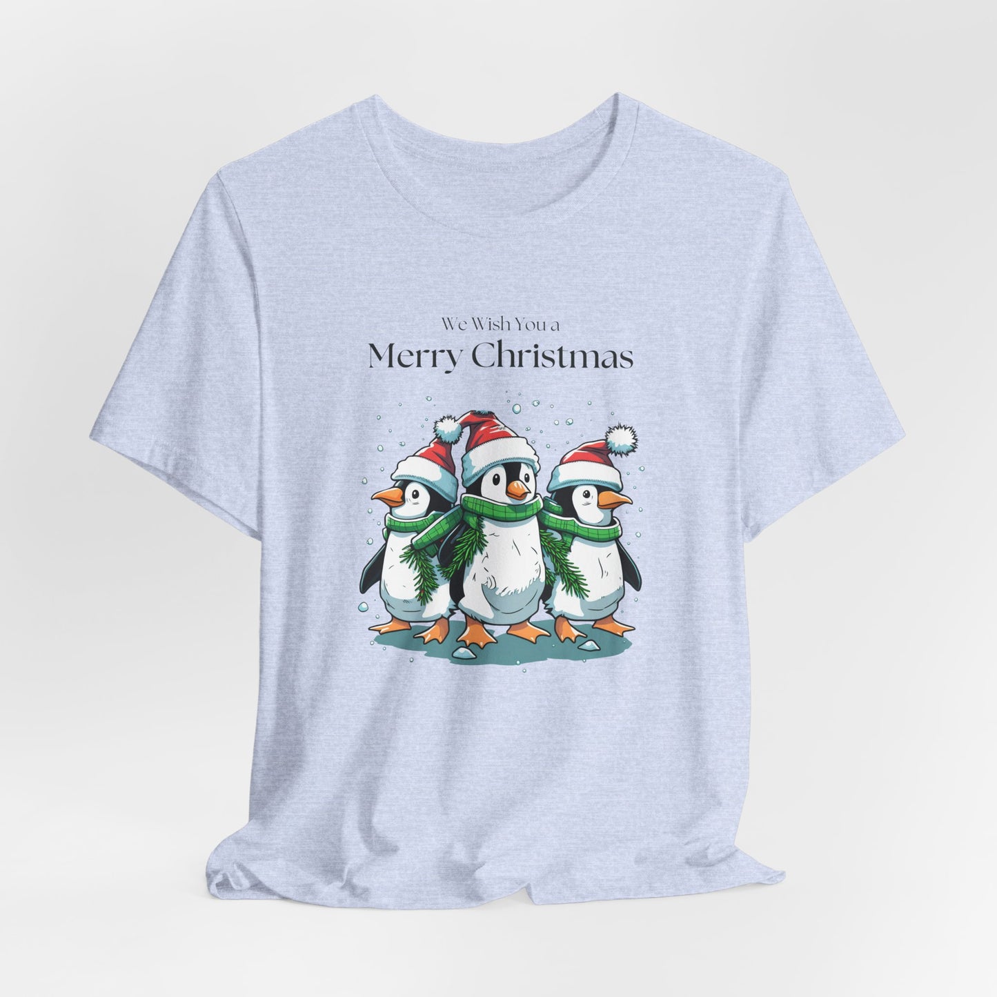 Penguins, We Wish You A Merry Christmas - Unisex Jersey Short Sleeve Tee - 10198