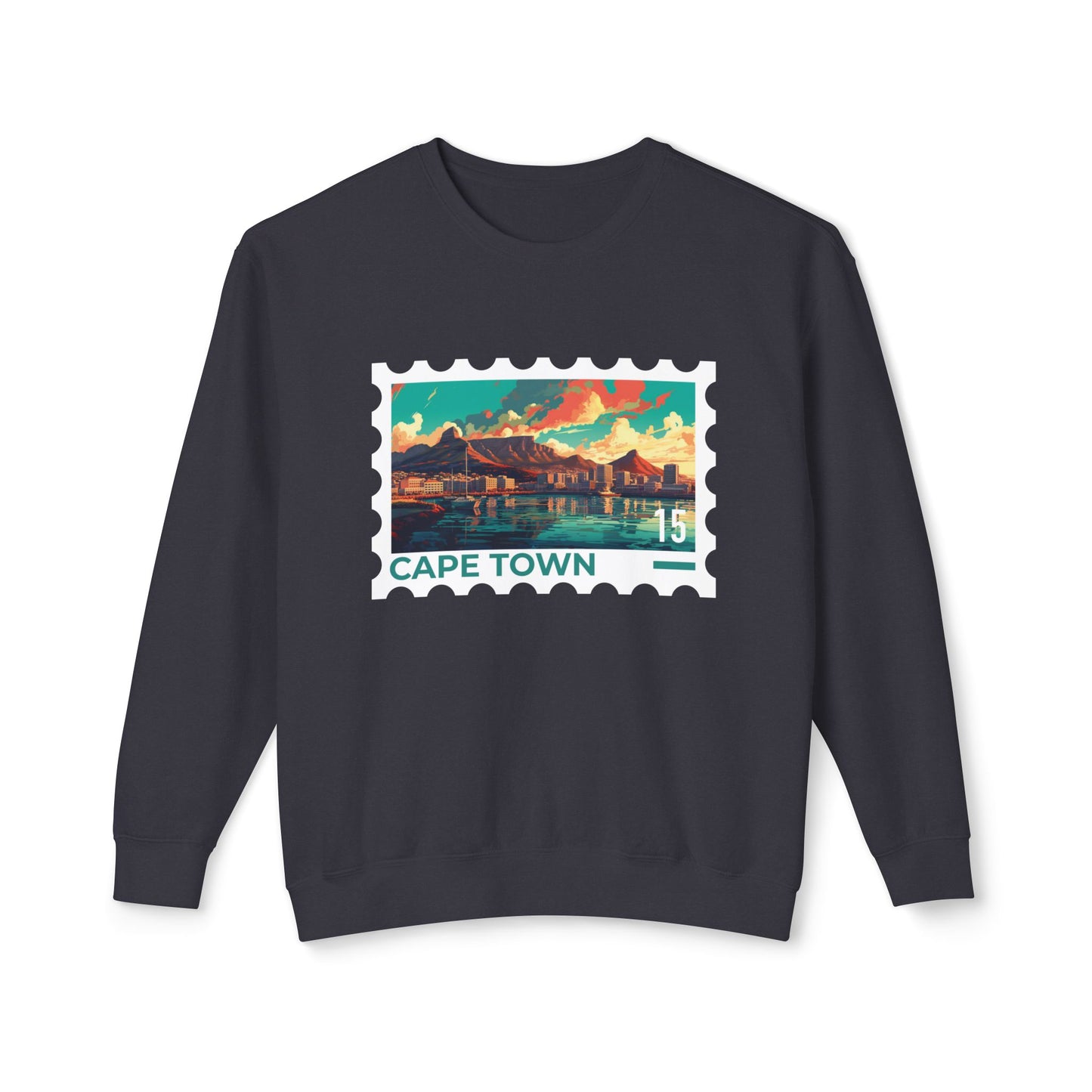 Cape Town Unisex Lightweight Crewneck Sweatshirt - Artistic Scenic Design - 12127