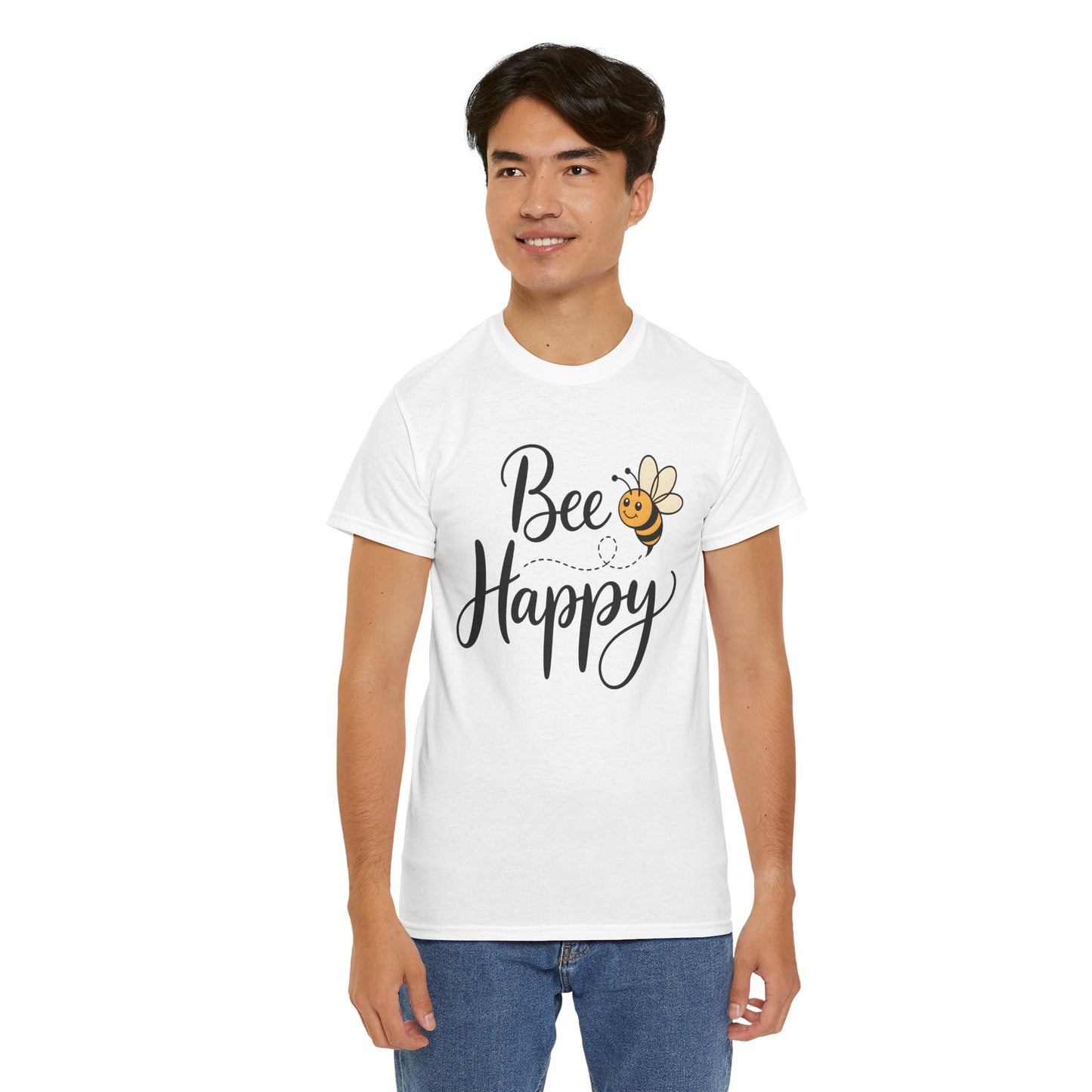 Bee Happy T-Shirt — Cute Bee Graphic Tee, Positive Vibes Gift Shirt - 14864