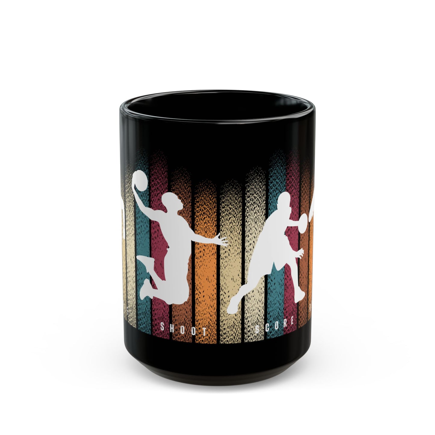 Basketball, Dribble, Shoot, Score, Repeat  - Black Mug (11oz, 15oz) - 10230