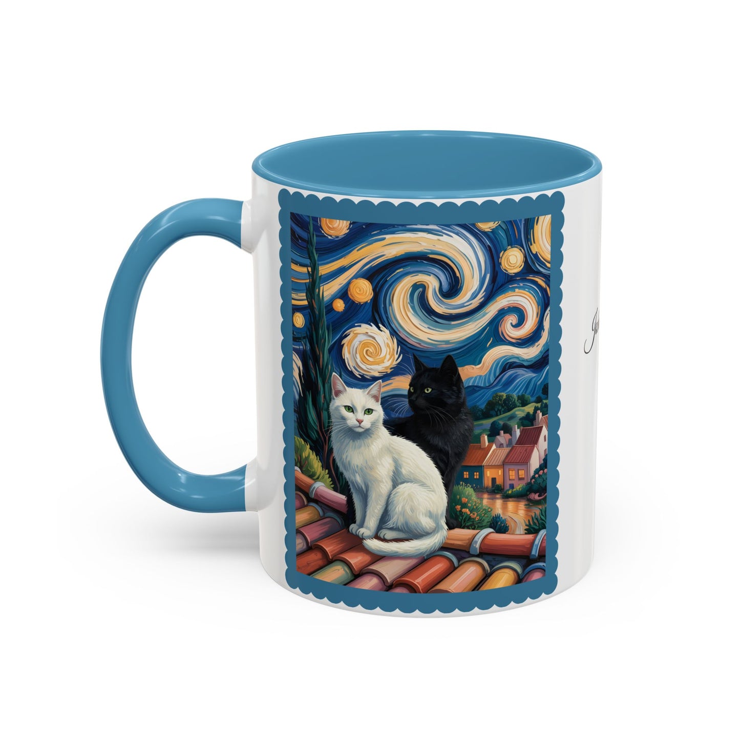 Van Gogh Inspired Cat Art Mug – Valentine’s Gift for Cat Lovers, 11oz / 15oz Coffee Mug - 14762