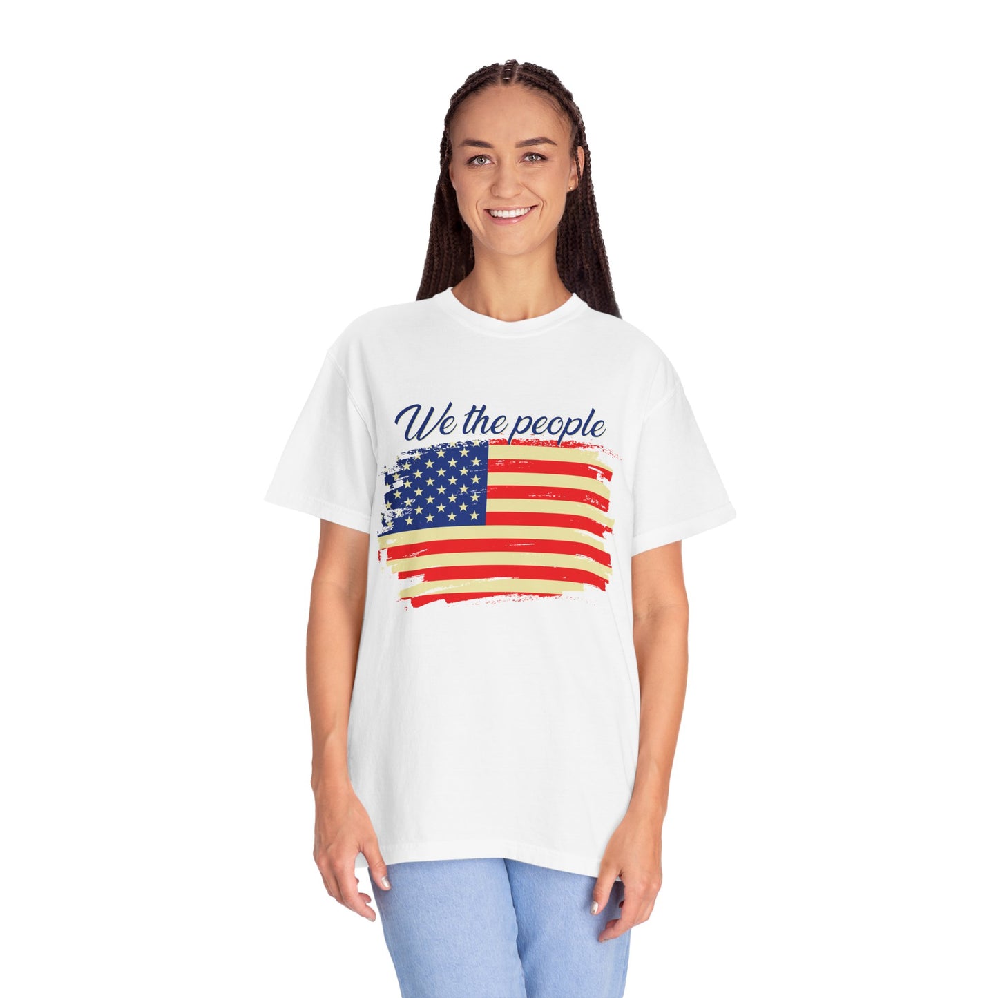 Patriotic Garment-Dyed T-Shirt - We the People, Independence Day Gift, Casual Wear, Constitution Day, Freedom Apparel - 13691