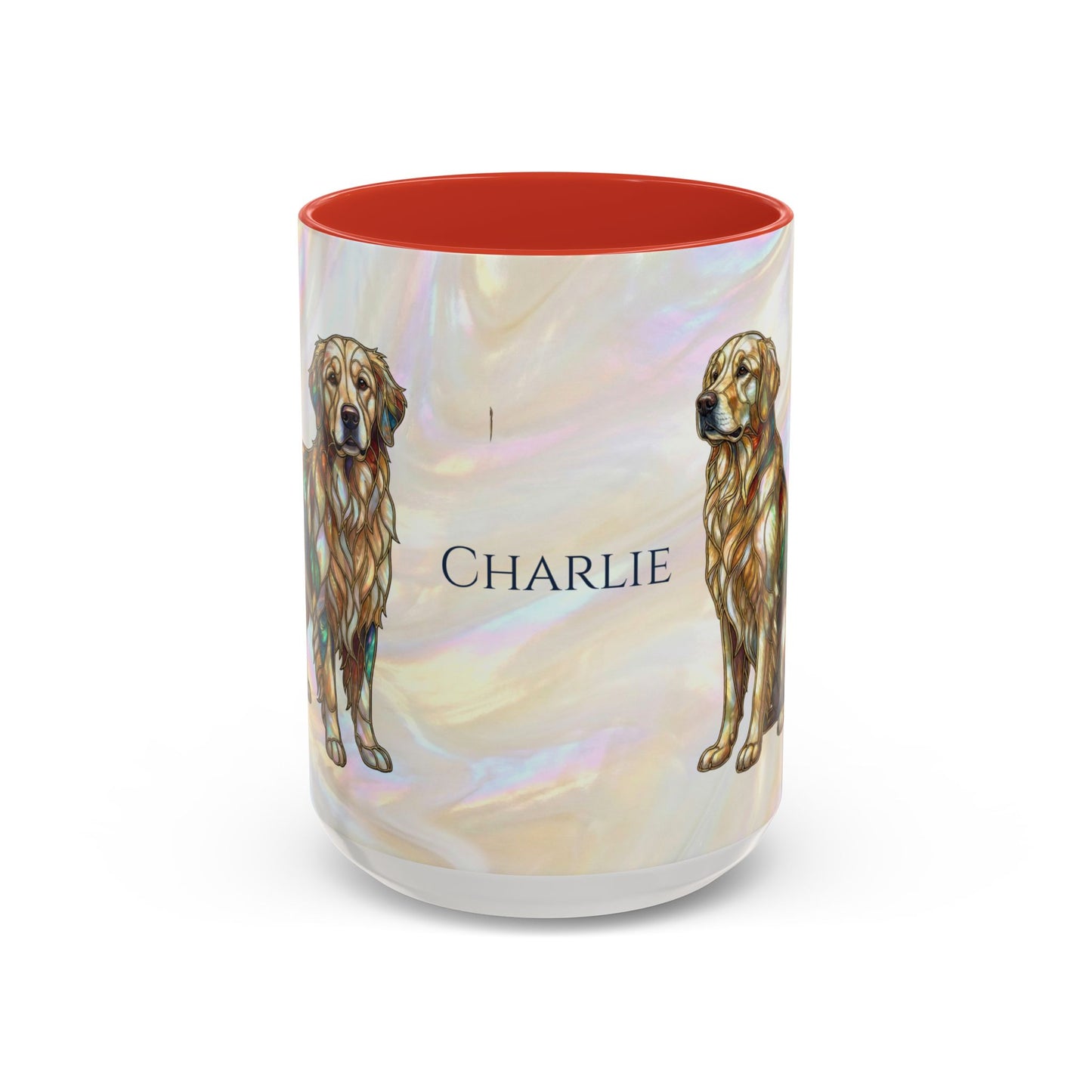 Personalized Golden Retriever Coffee Mug - Stained Glass Design 11/15oz - 14534