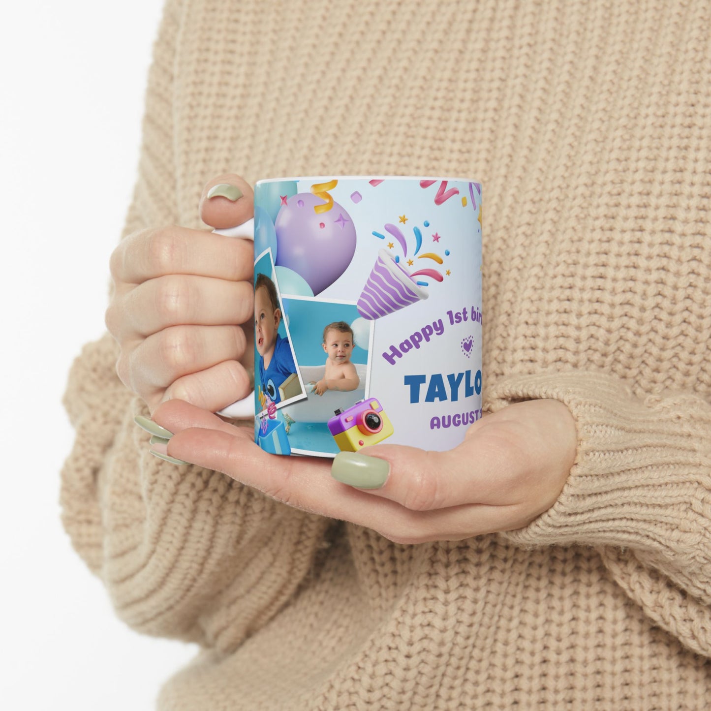 Personalized Birthday Mug for Kids, Custom Photo Cup, Gift for Birthday Celebration, Unique Child’s Mug, Party Favor - 13971