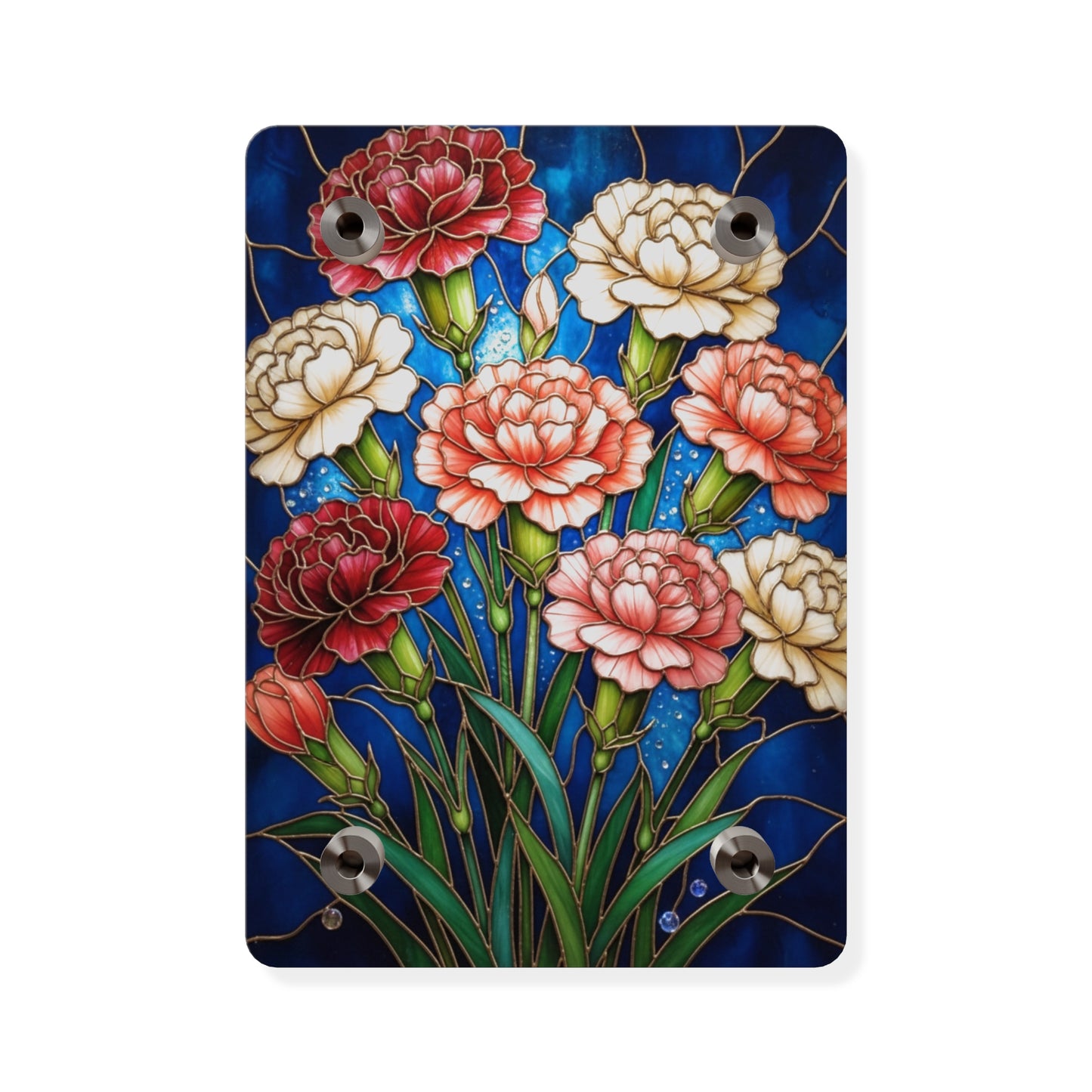 Carnation Bouquet Acrylic Wall Art Panel — Floral Home Décor - 14599