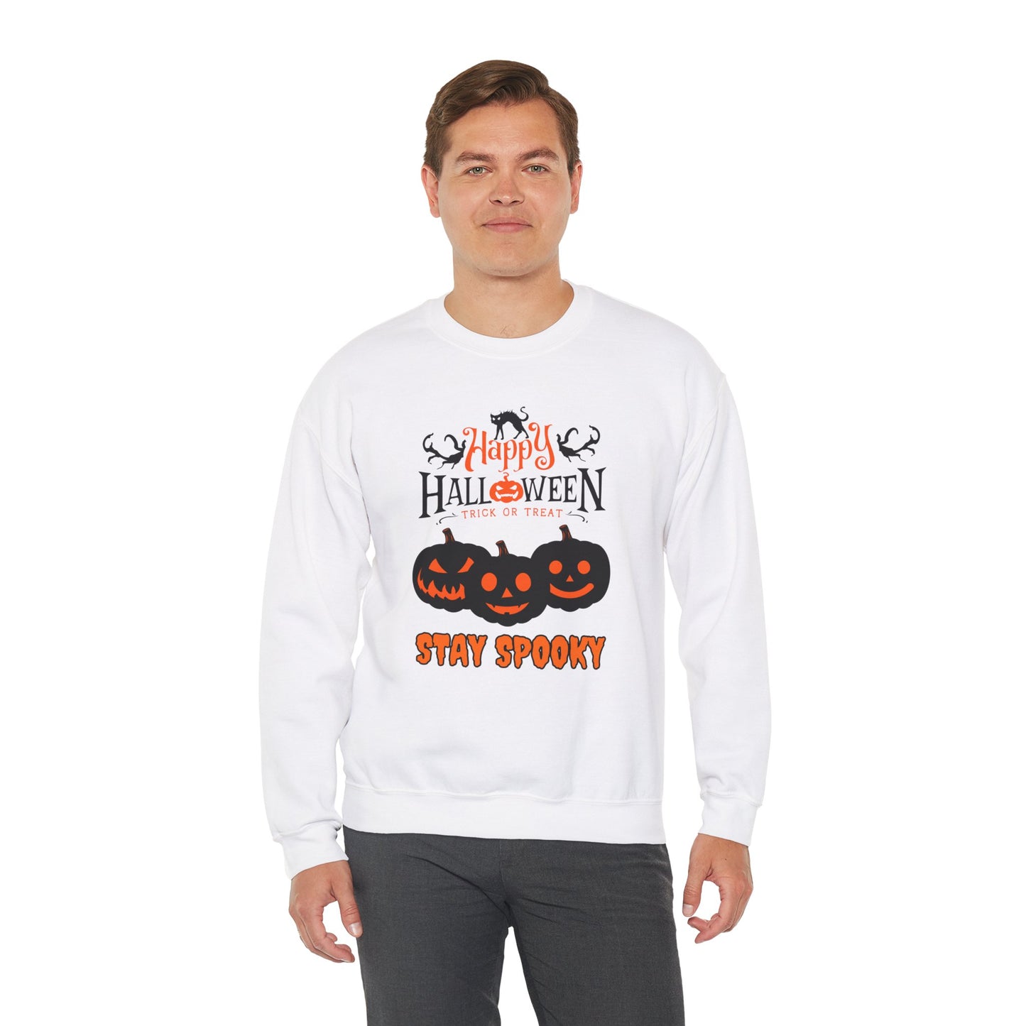 Happy Halloween, Stay Spooky - Unisex Heavy Blend™ Crewneck Sweatshirt