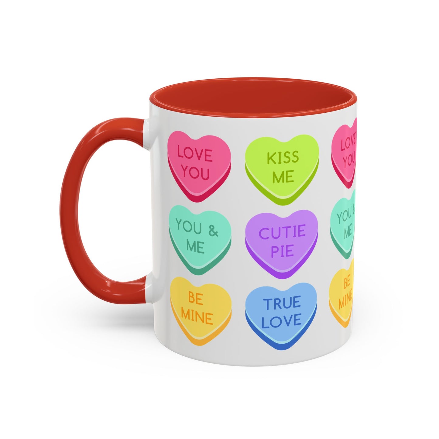 Love You, Kiss Me - Accent Coffee Mug (11, 15oz) - 11541