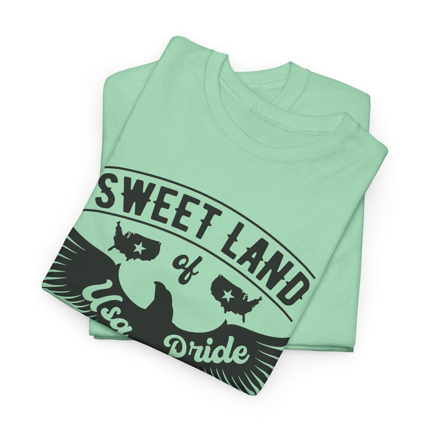 Sweet Land of Liberty Design, Unisex Heavy Cotton Tee: Patriotic T-shirt, Gift for Freedom Lovers, Casual Wear, Independence Day Shirt - 13492