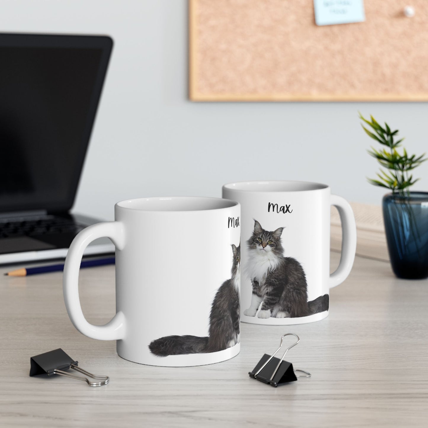 Personalized Cat Ceramic Mug for Cat Lovers, Custom Pet Mug, Coffee Cup, Gift for Cat Owners, Cute Cat Design - 14194