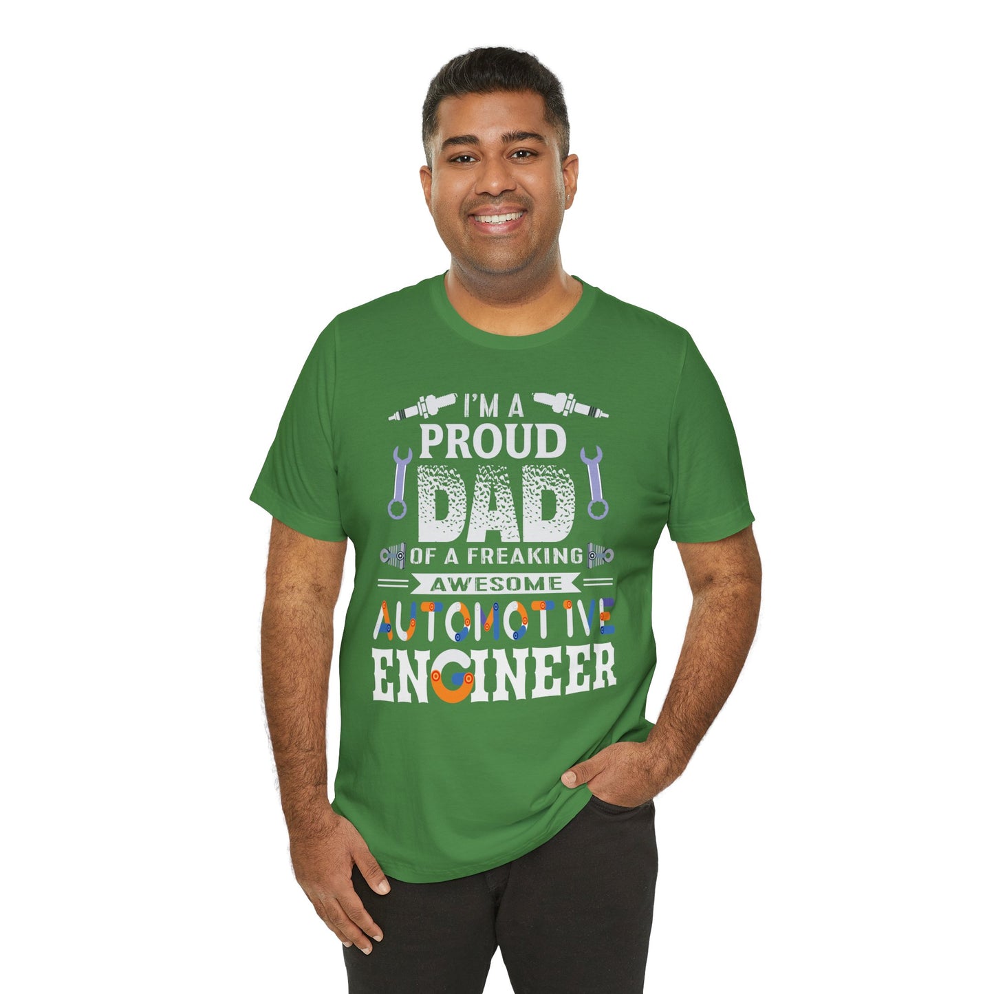 I'm A Proud Dad Of A Freaking Awesome Automotive Engineer - Jersey Short Sleeve Tee - 13583