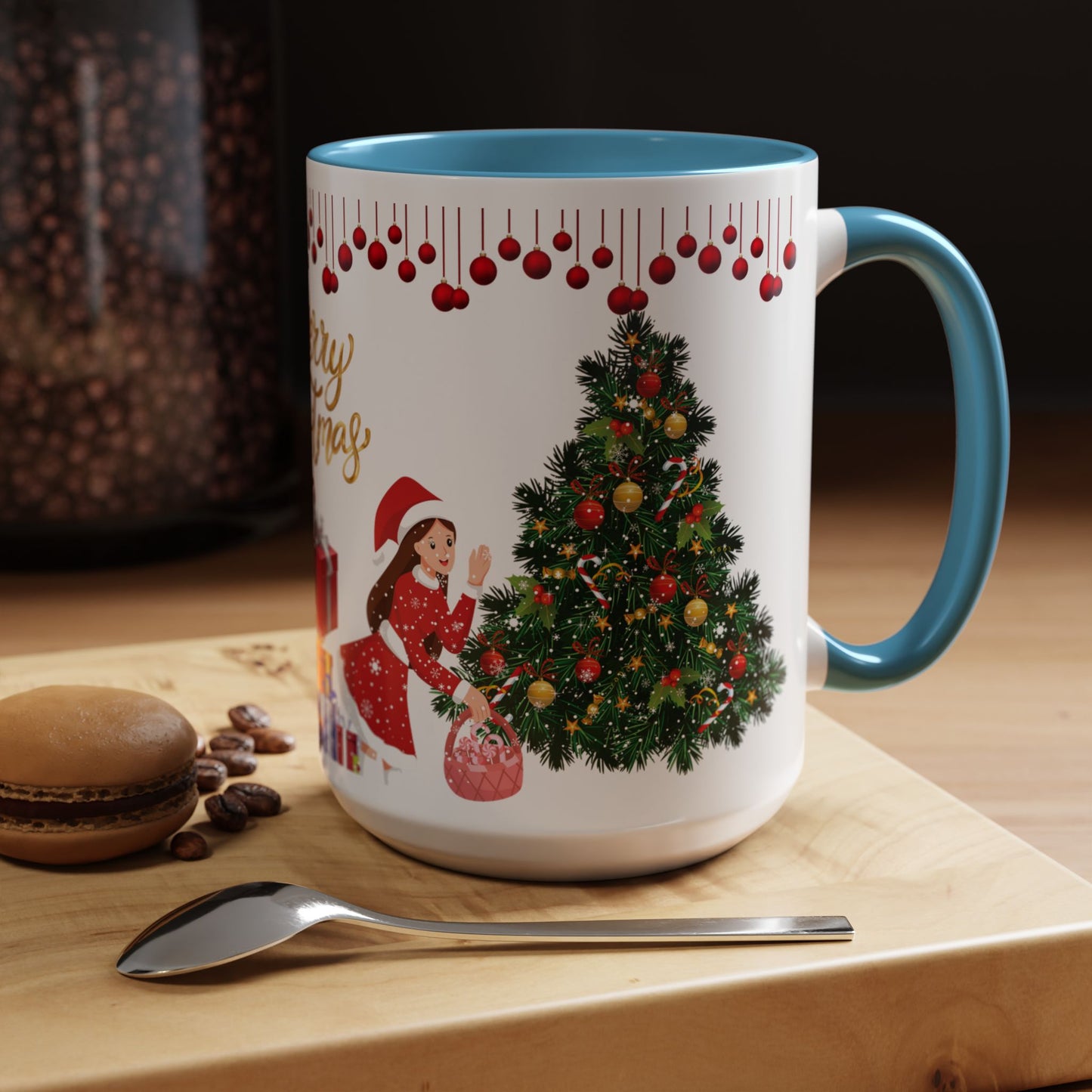 Merry Christmas - Accent Coffee Mug (11, 15oz)