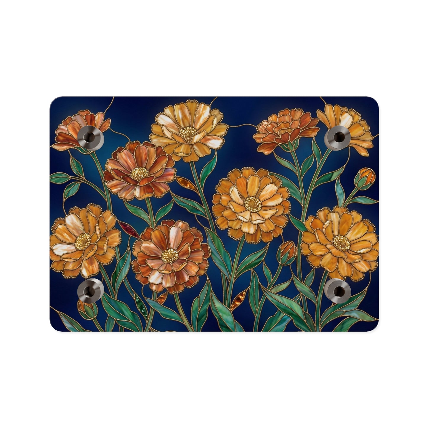 Marigold Bloom Acrylic Wall Art Panel — Botanical Floral Home Decor - 14608