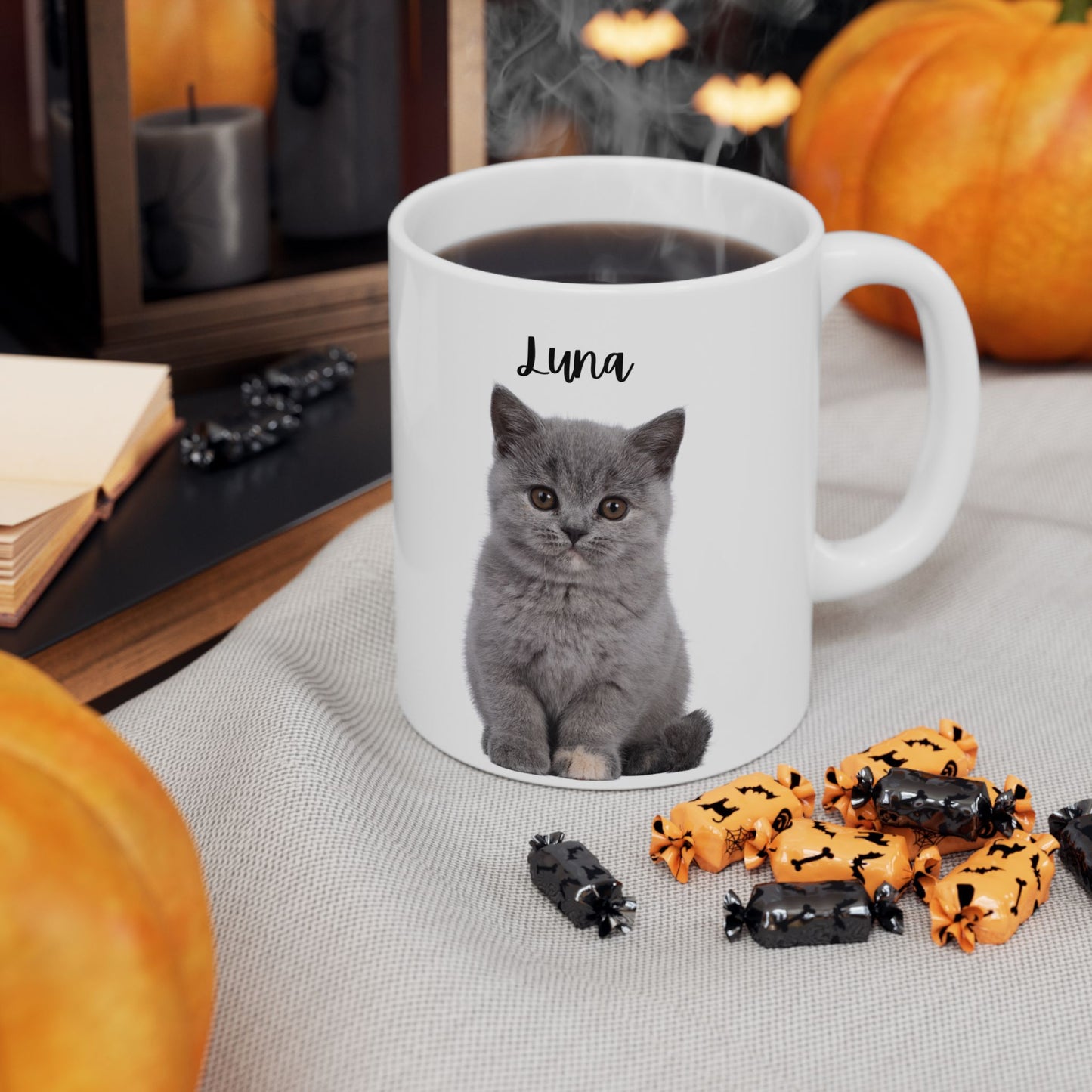 Cozy Cat Ceramic Mug - Perfect for Pet Lovers, Gifts, Home Decor, Coffee, Tea - 14191