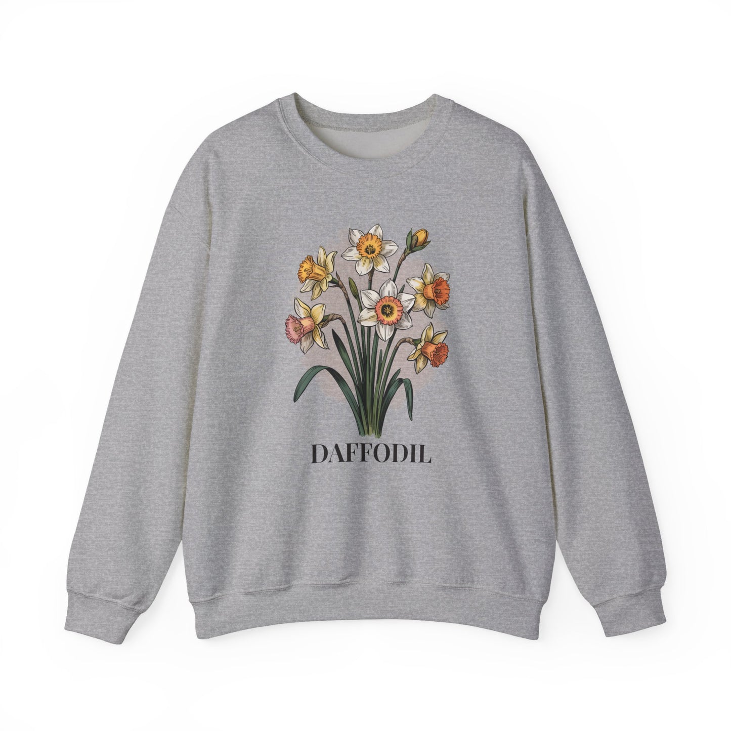 March Birth Flower Daffodil Sweatshirt — Vintage Botanical Floral Crewneck Gift - 14824