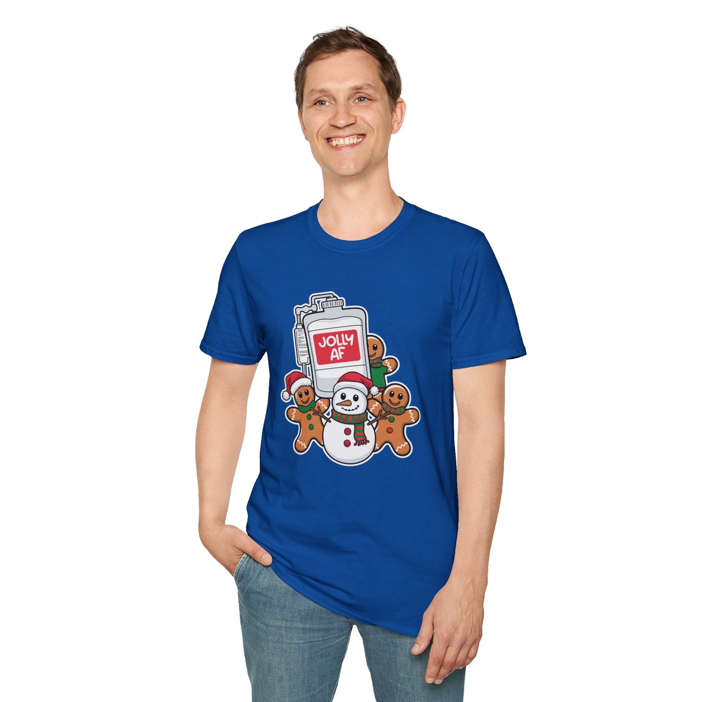 Christmas, Nurse, jolly AF - Unisex Softstyle T-Shirt - 10353